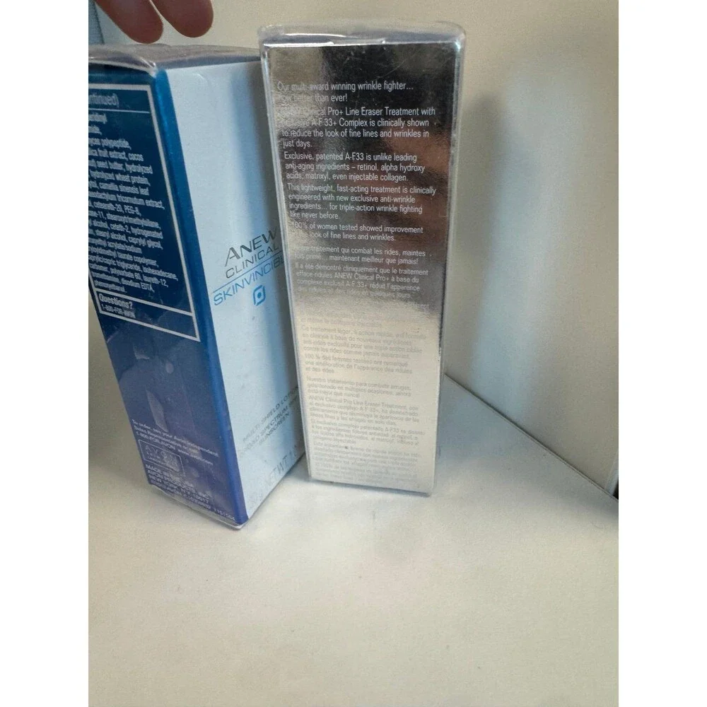 2 Avon Anew Clinical Skincare Set Skinvincible & Pro+ Line Eraser Treatment New
